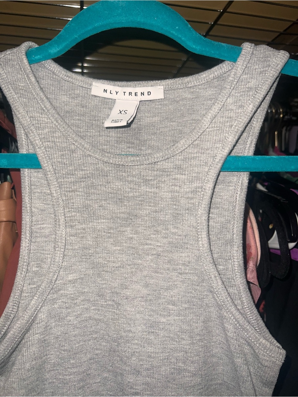 Grey Ribbed Tank Mini Dress - Picture 2 of 3